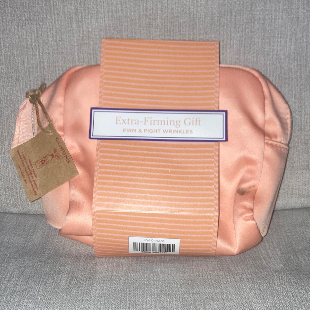 Clarins Extra Firming Gift Apricot Beauty Pouch. - Picture 3 of 6